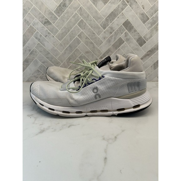 On Cloud Cloudnova Running Sneakers Shoes White Lime Green Mens‎ Size 9 - Picture 1 of 7